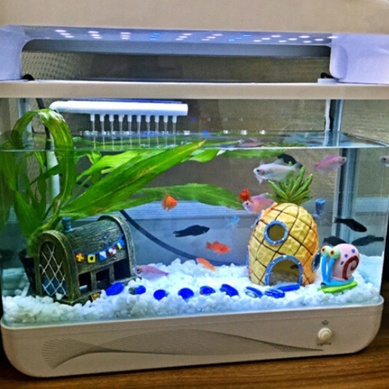 Fish Tank Decor Ideas Micro Landscape Decor For SpongeBob Fish Shrimp Dodge House Resin Ornament Aquarium Landscaping