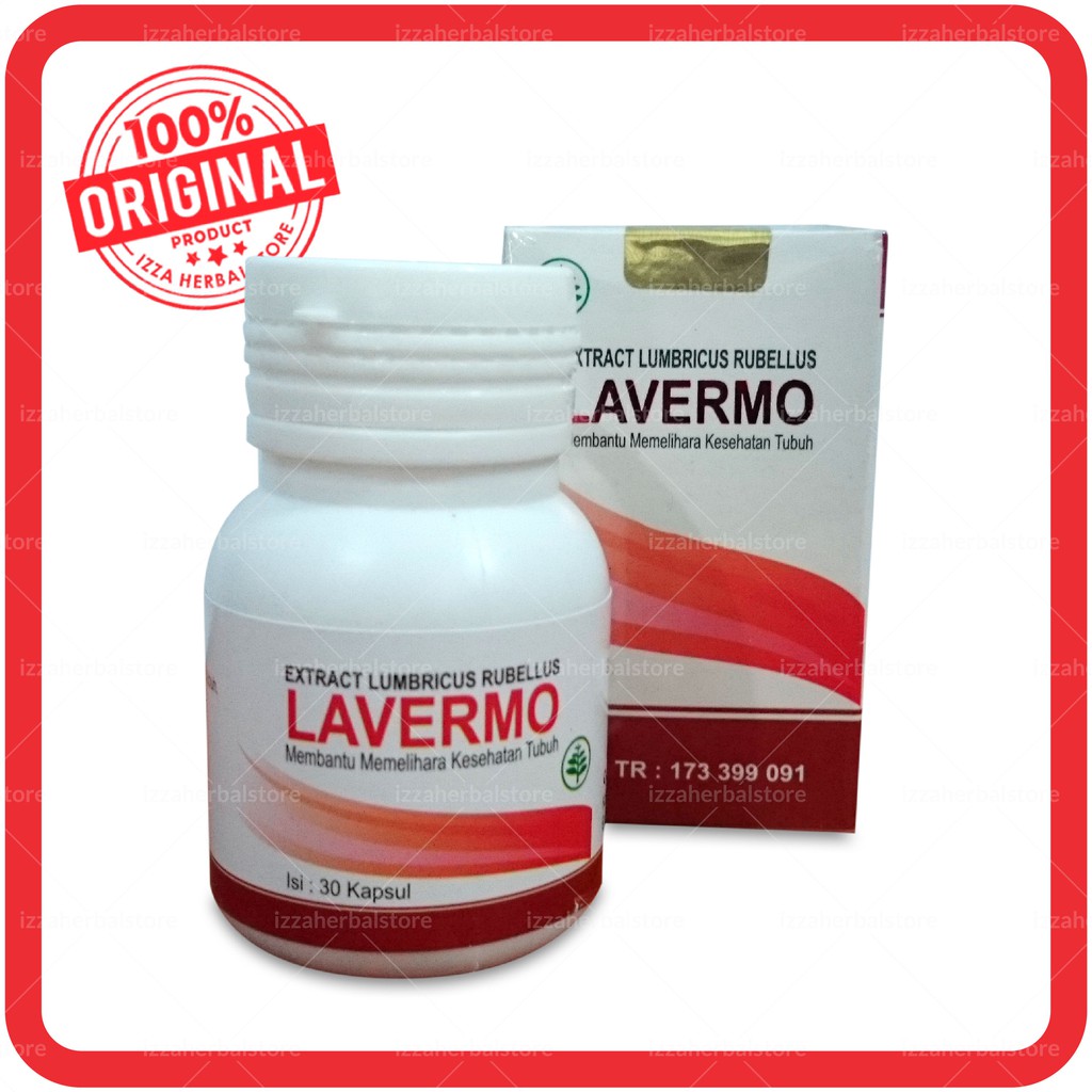 Kapsul Ekstrak Cacing LAVERMO Original BPOM - Extract Lumbricus Rubellus obat cacing