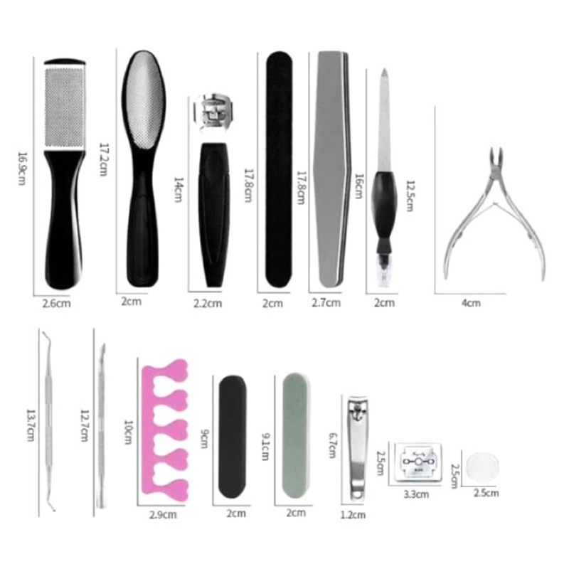 Biutte.co Alat Perawatan Kaki Manicure Pedicure Profesional Foot Care Scraper Set 20 in 1 - GR5663