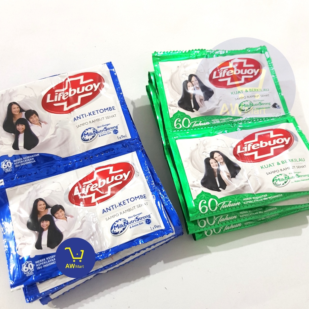 LIFEBUOY SHAMPOO 12 SACHET X 9 ML RENCENG - KUAT BERKILAU &amp; ANTI KETOMBE