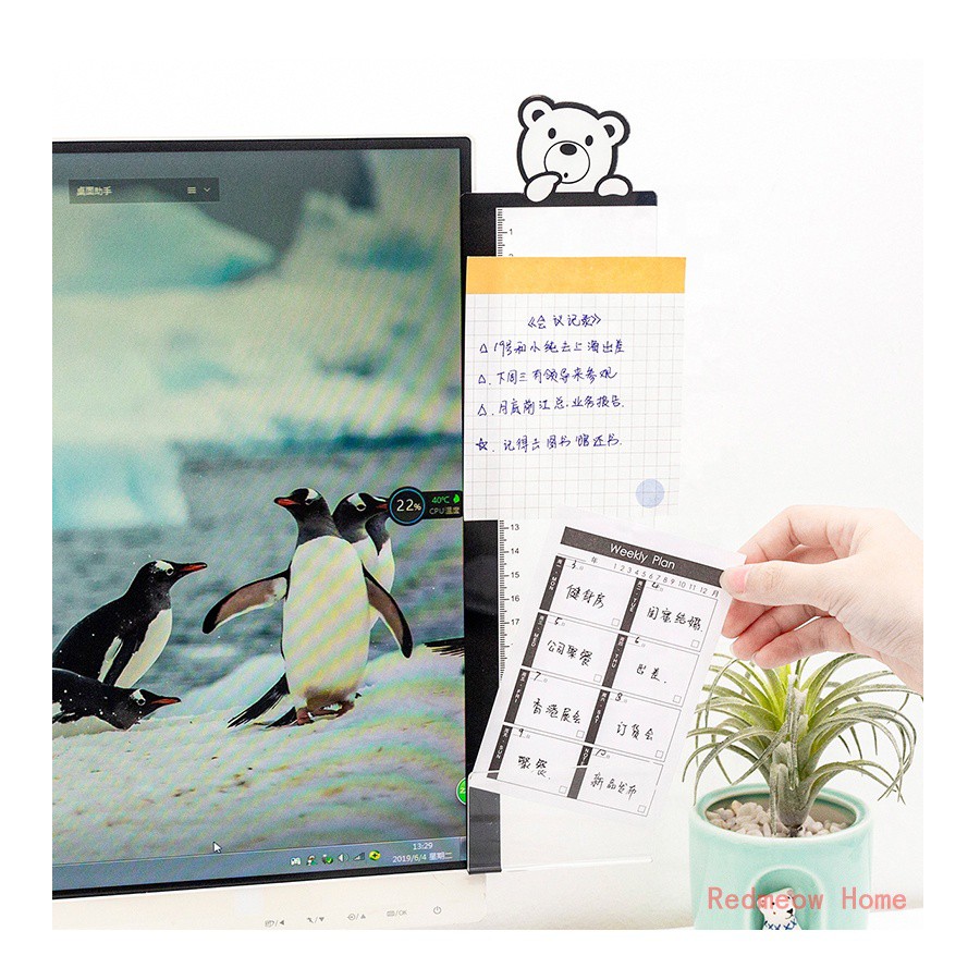 Triple W Memo Note Pad Monitor Komputer Tempat Tempel Sticky Board