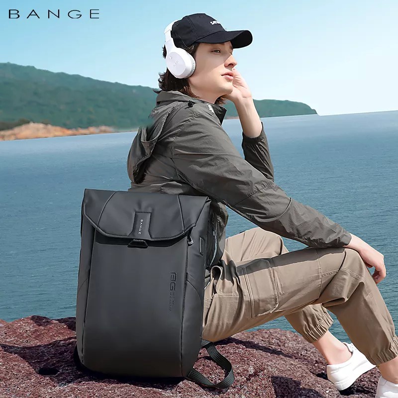 BG2575 Tas Bange Pria Ransel Pria Laptop 15.6 Foldable Scalable USB