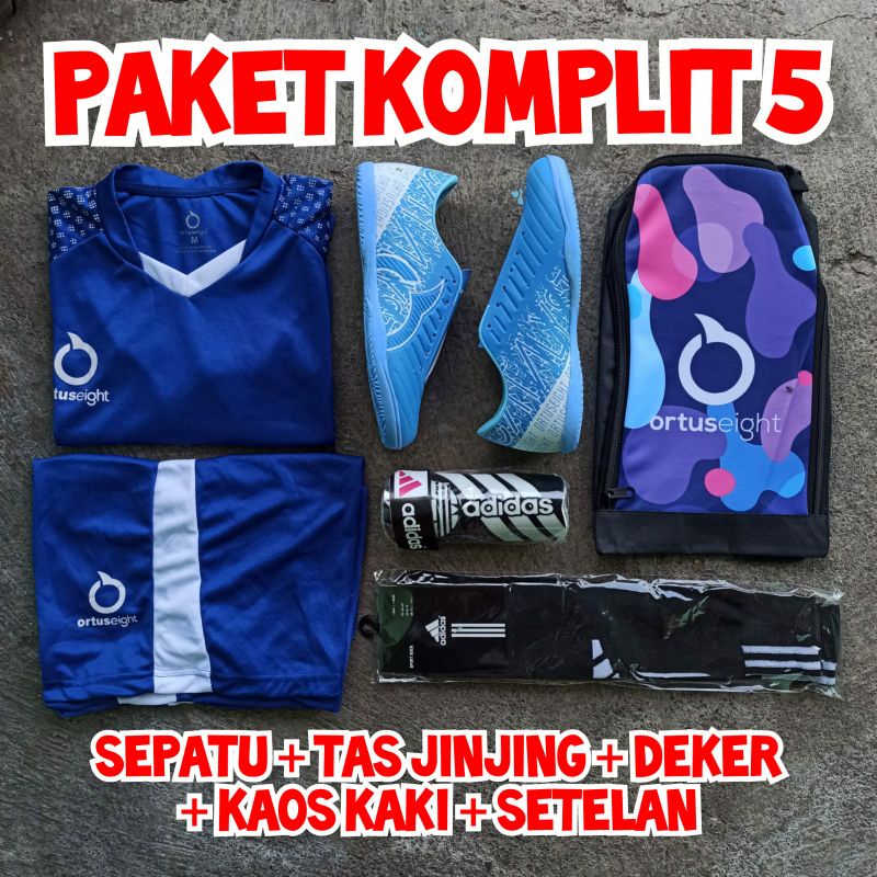 Jual PAKET HEMAT KOMPLIT SEPATU FUTSAL & BOLA ORTUSEIGHT ( BONUS TAS