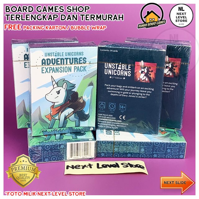 Unstable Unicorns : Adventures Board Game Expansion - Unicorn Game