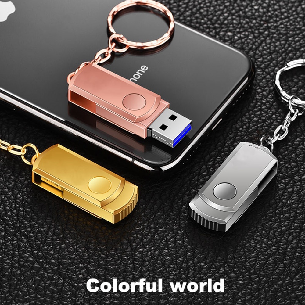 Flash disk USB 3.0 Kecepatan Tinggi 2TB 1TB Bahan Metal + Adaptor Micro