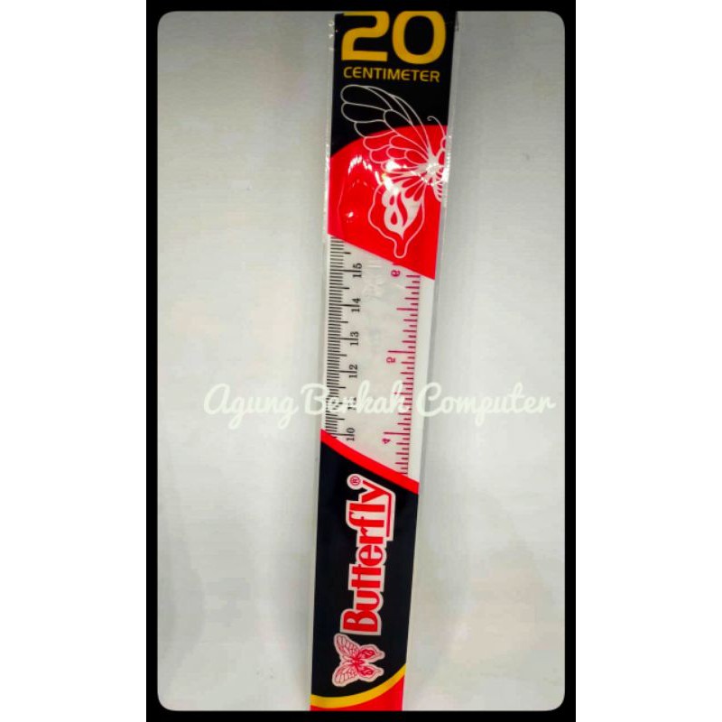 

penggaris butterfly plastik ukuran 20 cm