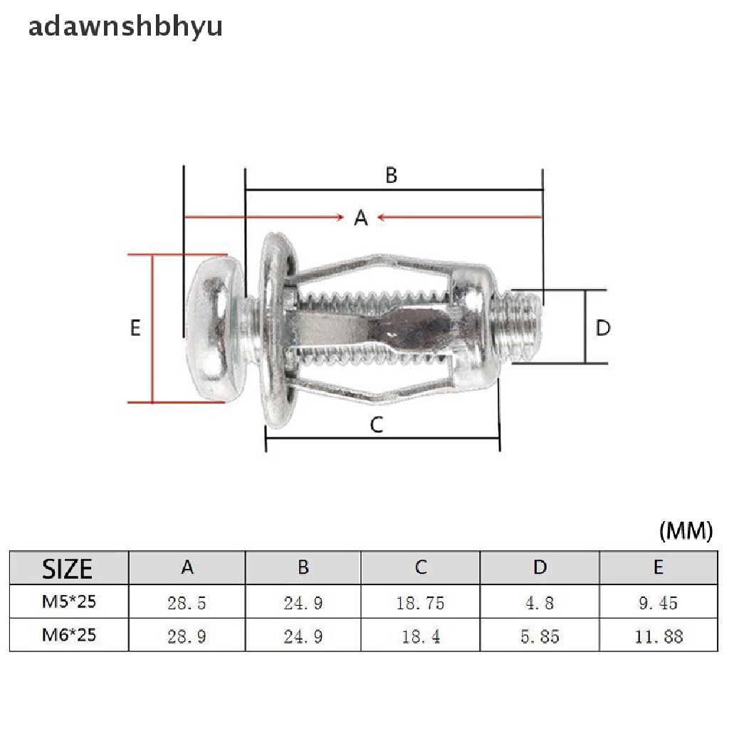 Adawnshbhyu 10pcs M5/M6 Jack Nuts Sekrup Mur Kelopak Sekrup Logam Mobil Untuk Kulit Besi Dinding Hollow