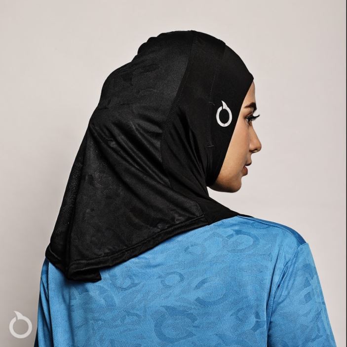 HIJAB OLAHRAGA SPORT ORTUSEIGHT ACTIVE HIJAB - BLACK