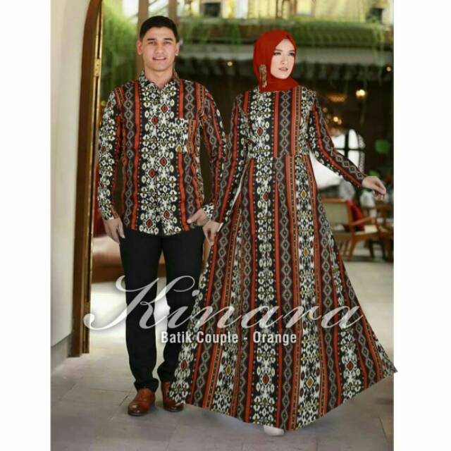 Kinara Batik Couple Dress dan Kemeja Batik Pria