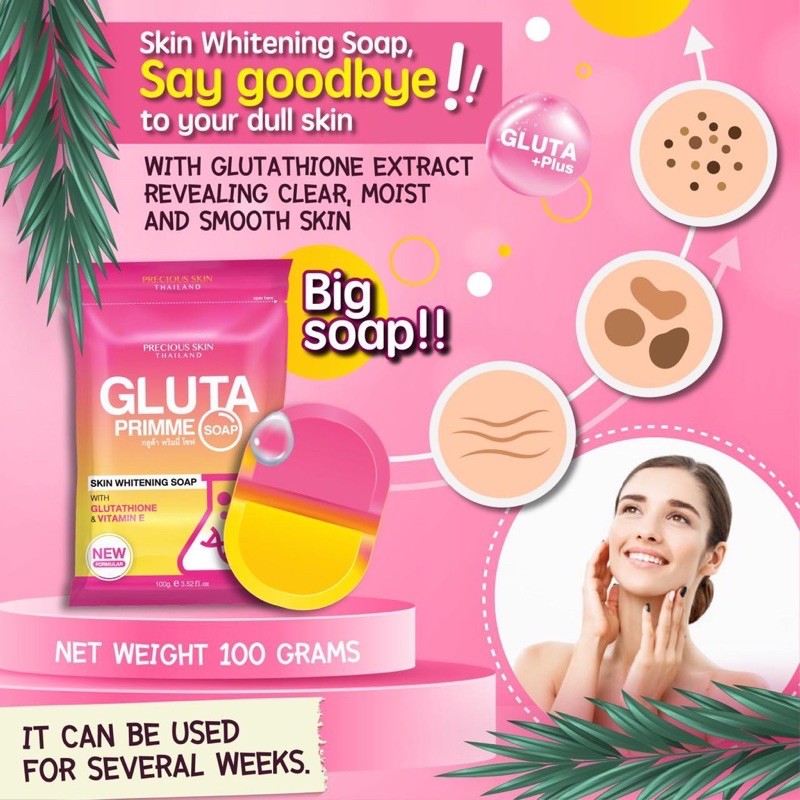 Gluta Primme Body Whitening Soap / sabun badan / pemutih badan / body whitening