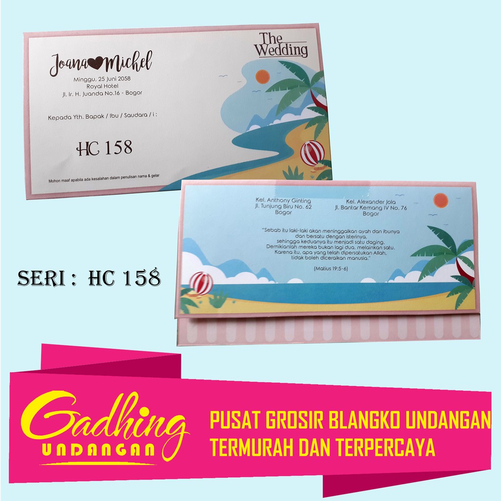 Blangko Undangan HC 158 Harga Murah isi 100 Lembar