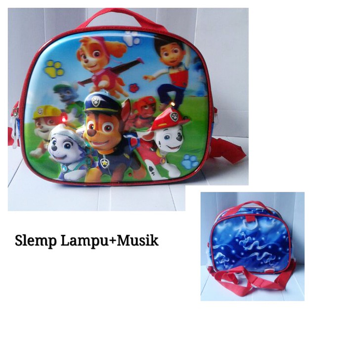 Tas Selempang 3in1 LAMPU Dan MUSIC Paw Patrol 5D Timbul Hologram
