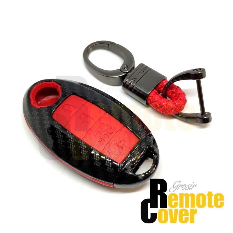 Cover Smartkey Sarung Kunci Nissan All New XTrail T32 Carbon Merah