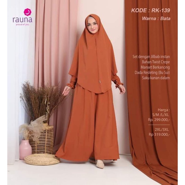 RK 139 BATA | GAMIS SET HIJAB BY RAUNA TERBARU 2022 | GAMIS SYARI TERMURAH