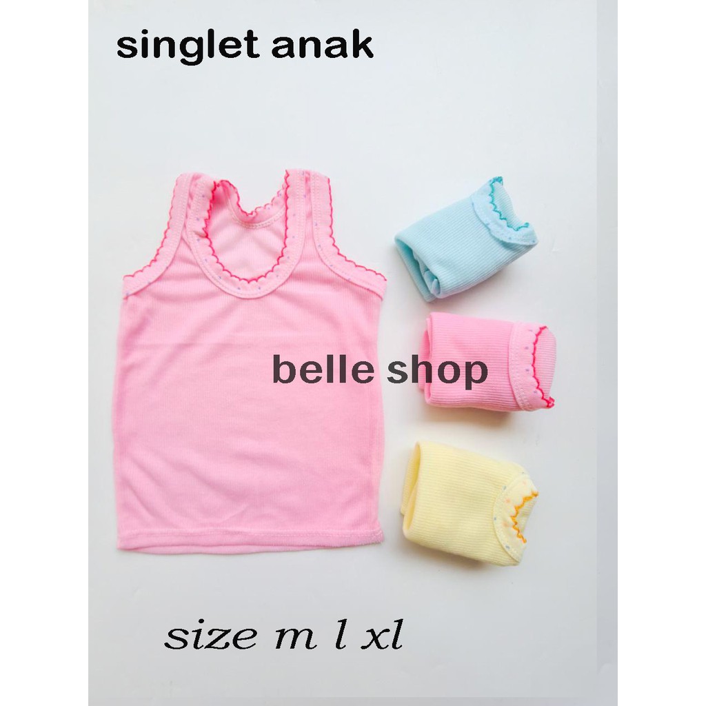 12 PCS Kaos Dalam  Anak Murah / Grosir Singlet Anak Bayi Lux