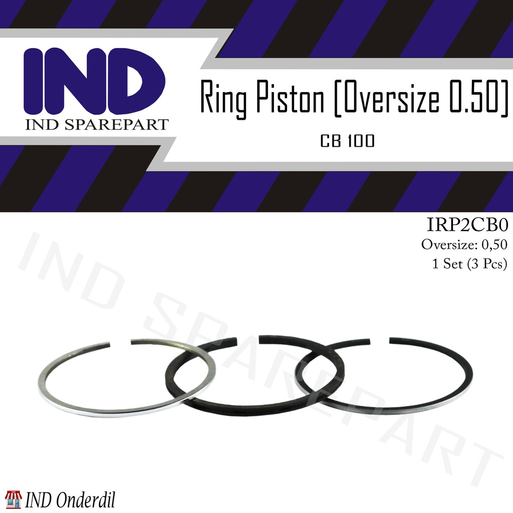 Ring Seher Piston Oversize/Over Size 0.50/050/0 50 CB 100/CB100 Set 3 Pcs/Biji