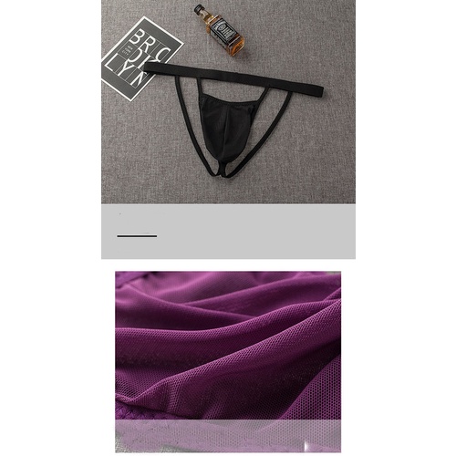 G String Pria Tipis Sexy Thong Mini Besain belakang berongga Celana Dalam Brief Y058