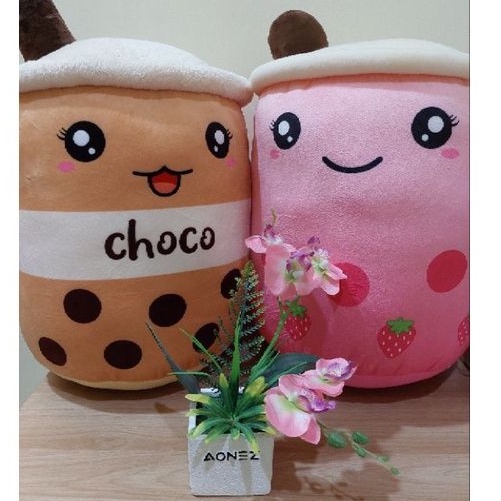 Boneka  Boba Jumbo Bubble Coklat, Wafer, Strawberry, LOL,Rainbow, Grape, Unicorn