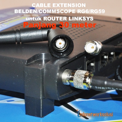 LINKSYS ROUTER CABLE EXTENSION KABEL EKSTENSION COMMSCOPE (30M)