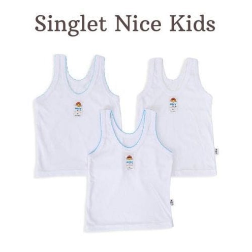 3 Pcs Singlet Bayi Nice Kids | Kaos Dalam Anak Baru Lahir Laki Perempuan Baby New Born | Open | Pakaian Dalam Balita