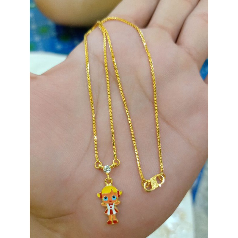 KALUNG ANAK LOL IMPORT PERAK 925 LAPIS MAS 24K