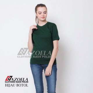  Baju  Kaos Polos Original Hijau  Botol  Cotton Combed 30s 