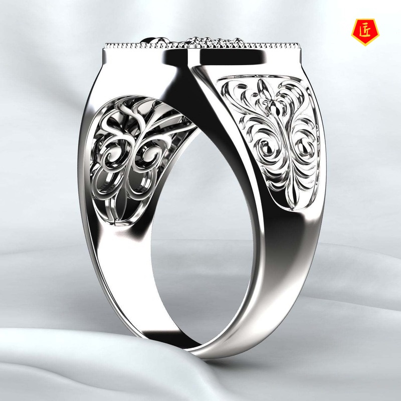 [Ready Stock]Creative Scorpio Embossed Men's Ring 925 Silver