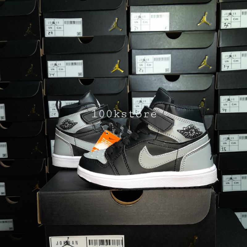 sepatu anak laki Nike Jordan blck grey size 21-35 jaminan real pict