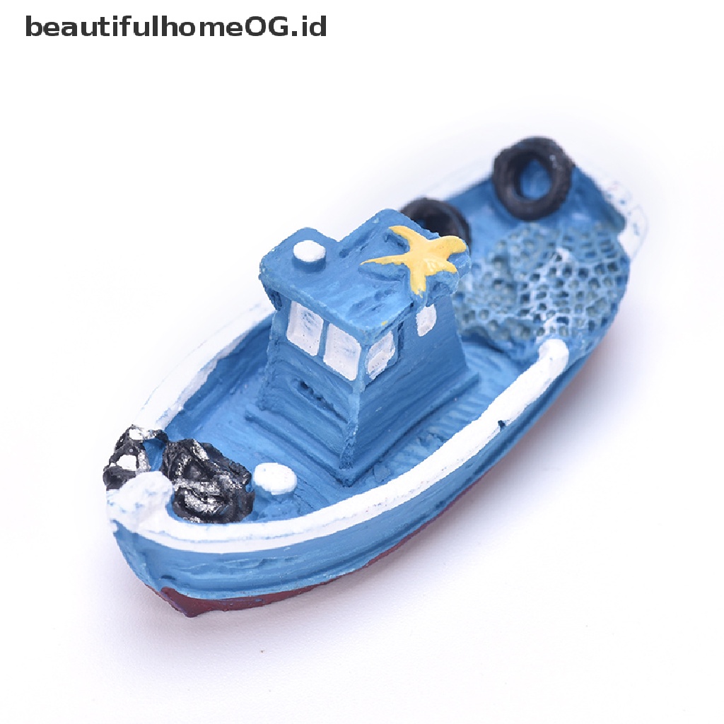 1pc Miniatur Kapal Yacht Untuk Dekorasi Taman