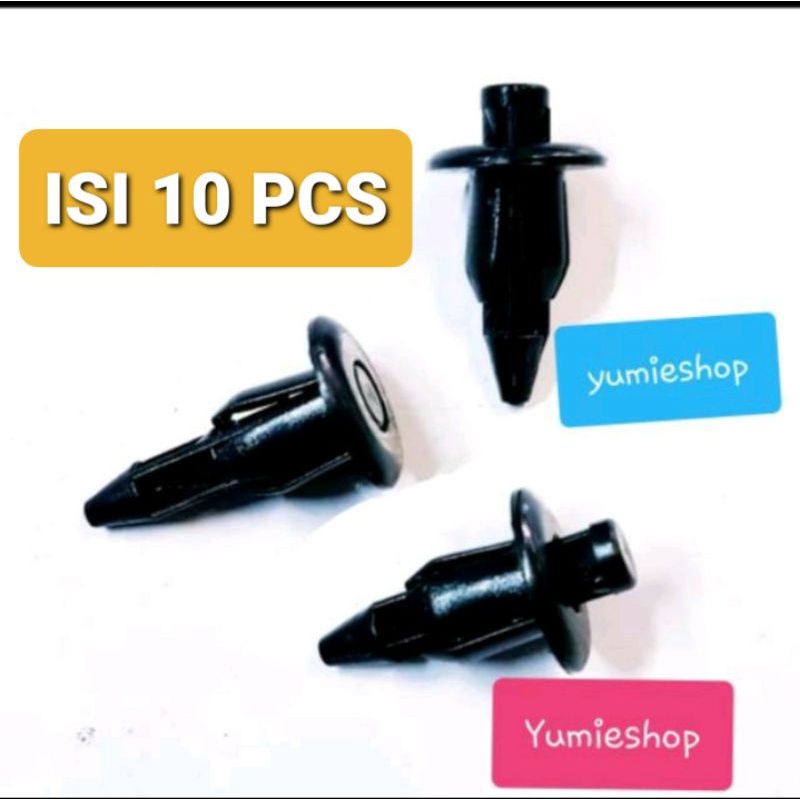 ISI10PCS KLIP BODI M6 NMAX AEROX CBR NINJA VARIO BEAT KANCING BODY MOTOR BAUT RIVET PLASTIK