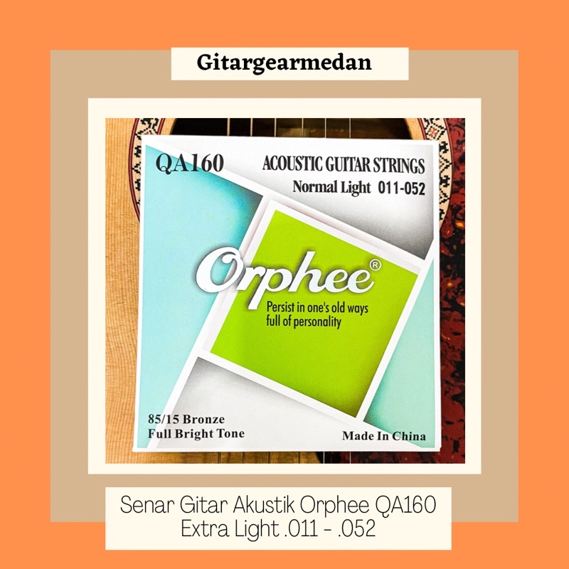 TALI SENAR GITAR AKUSTIK ORPHEE QA160 1 SET UKURAN 0 11 ORIGINAL IMPORT