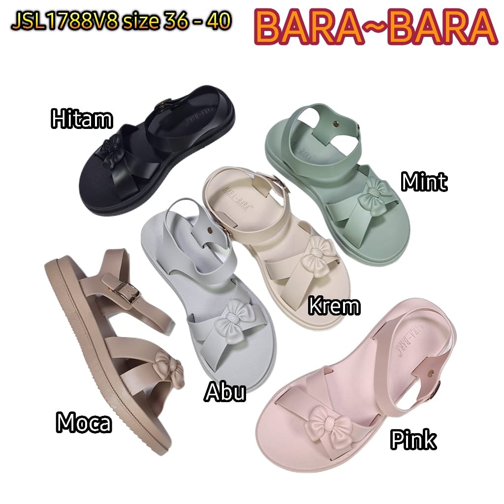 jelly sandal tali wanita barabara karet import sendal cewek bara bara JSL1788V8