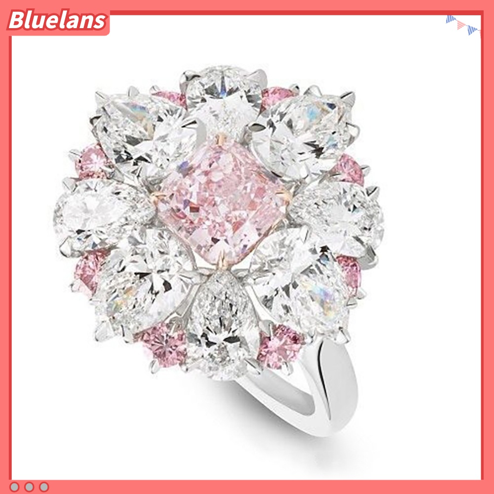 Cincin Cubic Zirconia Bentuk Bunga Untuk Wanita