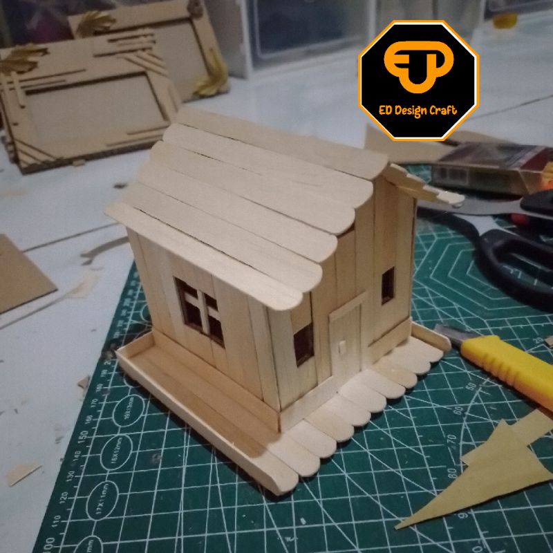 Prakarya Kerajinan dari stik Es krim/Rumah Stik Es krim
