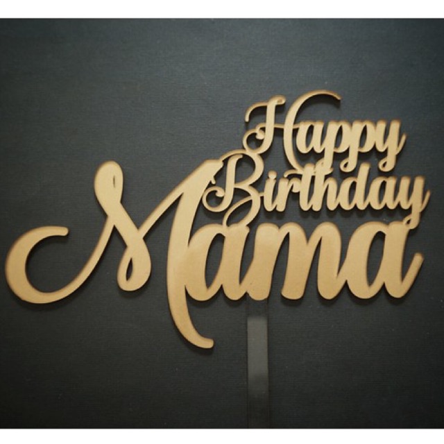 Cake Topper Acrylic Custom Color gold - cake topper - topper kue ulang tahun - cake topper bridal sh