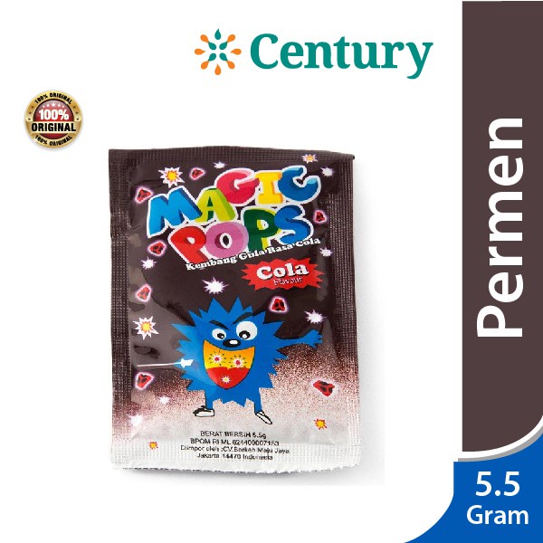 

Magig Pops Cola kembang gula rasa cola isi 5.5 gr / permen / kembang gula