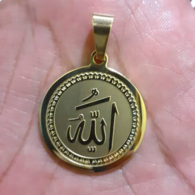 Liontin lafadz Allah titanium stainless steel
