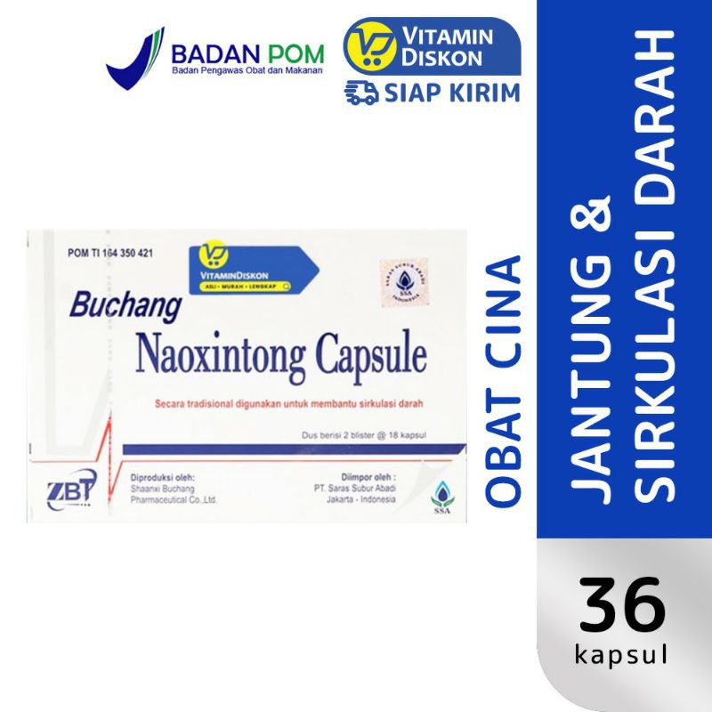 Buchang Naoxintong Capsule 18 Caps Ssa | Obat Pelancar Sirkulasi Darah, Stroke Dan Kesehatan Jantung