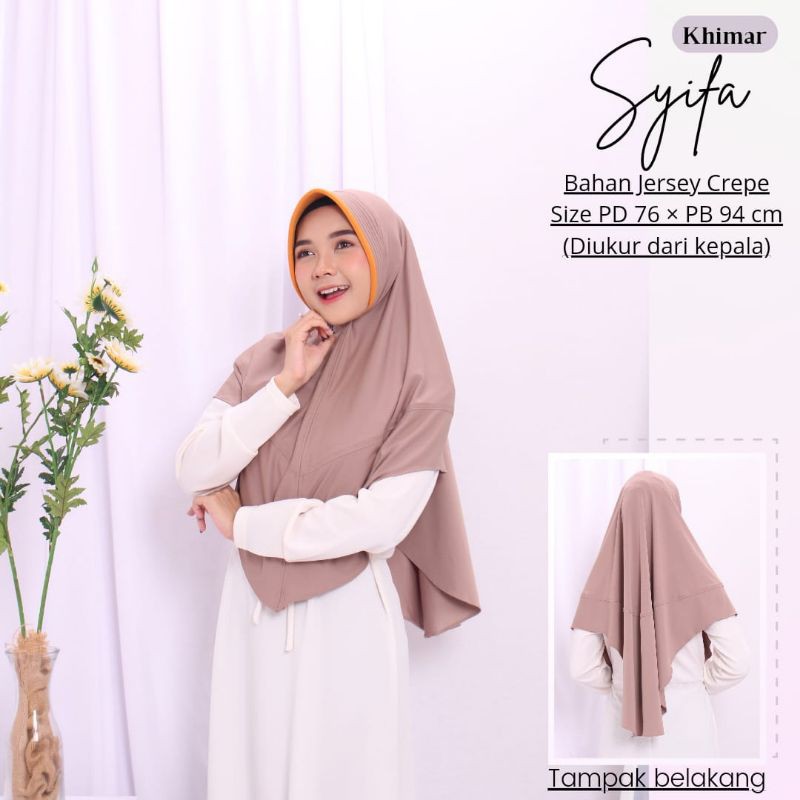 Termurah - Hijab Dewasa Bergo Khimar Instan Syifa Bahan Jersey Crepe Nyaman Dipakai | Bisa Cod