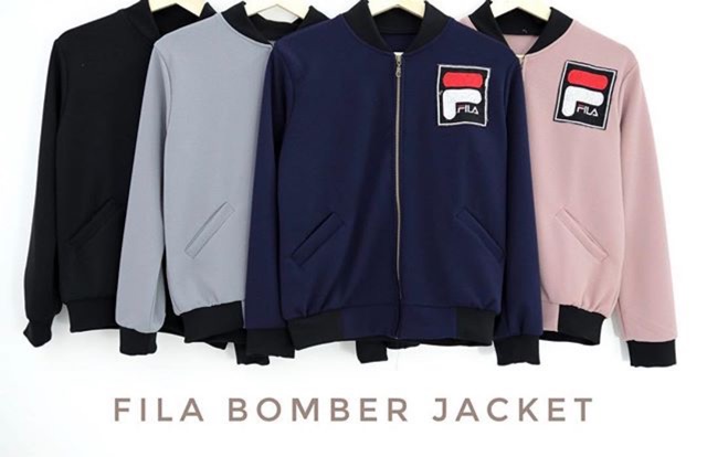 Outerwear Jaket Bomber Unisex Cewek Cowok | FILA Bomber Jacket