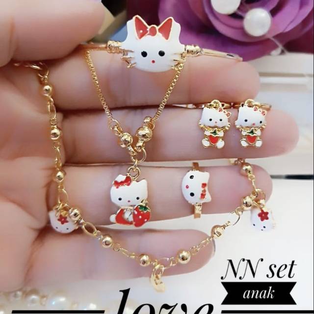 Xuping set perhiasan anak lapis emas 18k