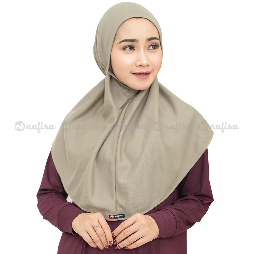 Jilbab Tali AT HOME L | Hijab Instan Kaos Non PAD Kerudung Instan Tali Tanpa Bergo