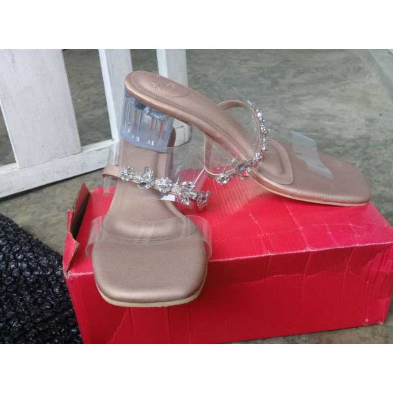OBRAL CUCI GUDANG  Heels Kaca || Sandal Mutiara || Sandal Mutiara Heels Kaca