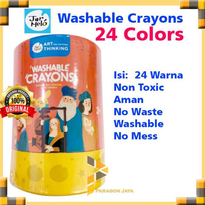 

(PERALATAN MENGGAMBAR) JOAN MIRO BABY ROO JAR MELO WASHABLE CRAYON NON TOXIC CRAYONS - 24 WARNA COD