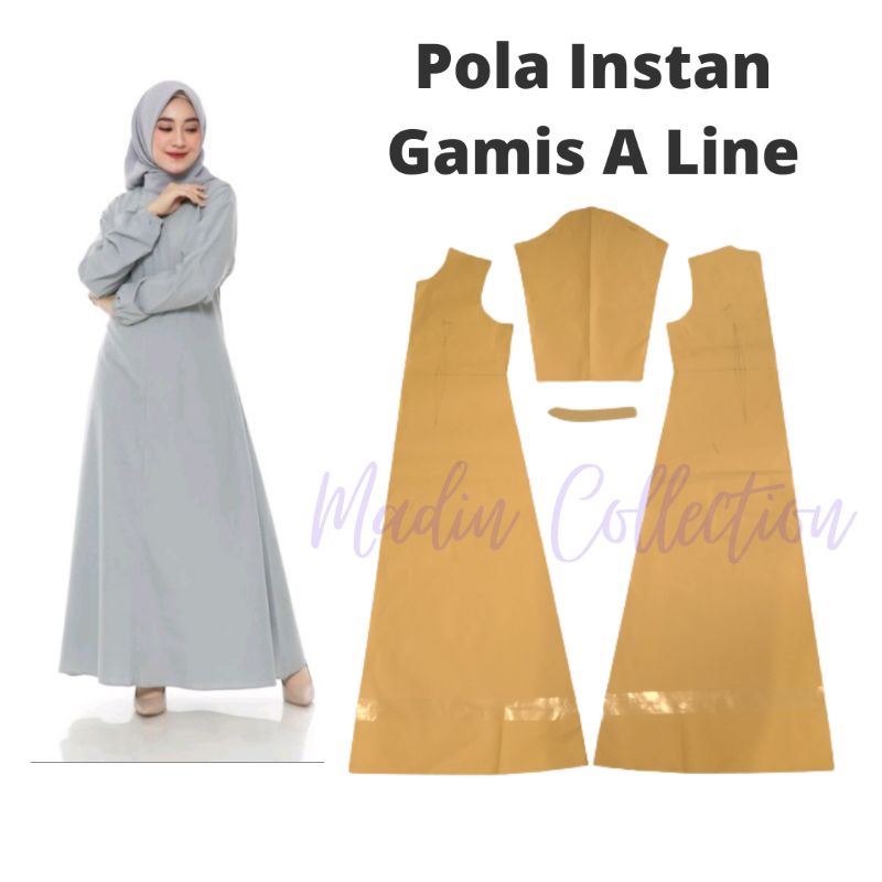 Pola Instan Gamis A Line