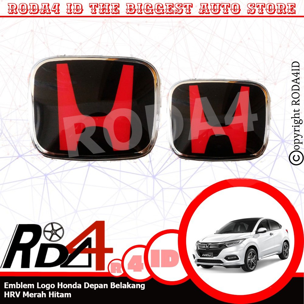 Emblem Logo Honda Depan Belakang HRV Hitam Merah