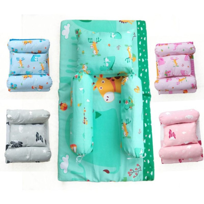 BAYI-TIDUR-BOX- JESSY ALAS TIDUR BAYI/ MATRAS BAYI/ KASUR SET BANTAL + GULING - MERAH MUDA -BOX-