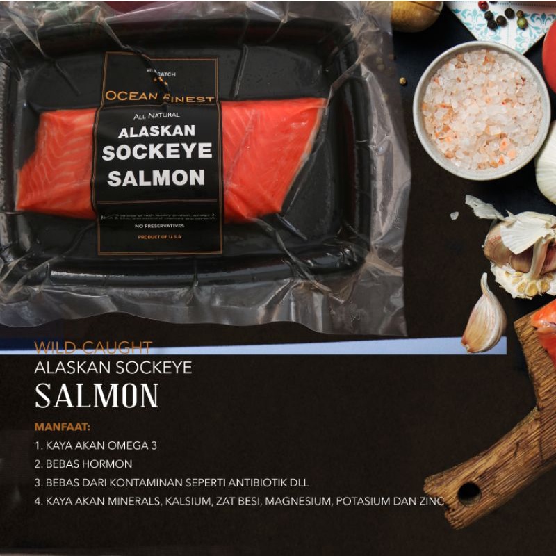 

Gawean Alam Bandung - Wild Catch Alaskan Salmon SOCKEYE - Ikan Salmon Sockeye (200gram)