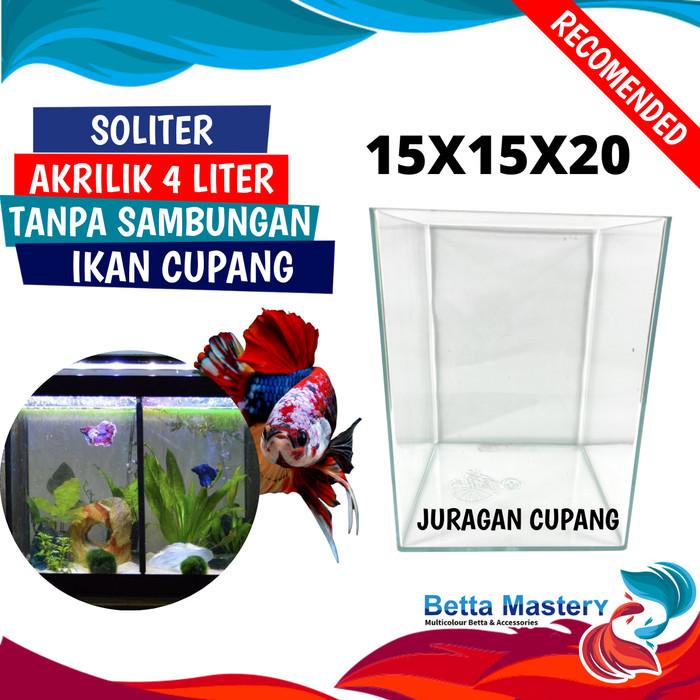 Jual Telfe Soliter Akrilik Liter Tanpa Sambungan Akuarium Mini