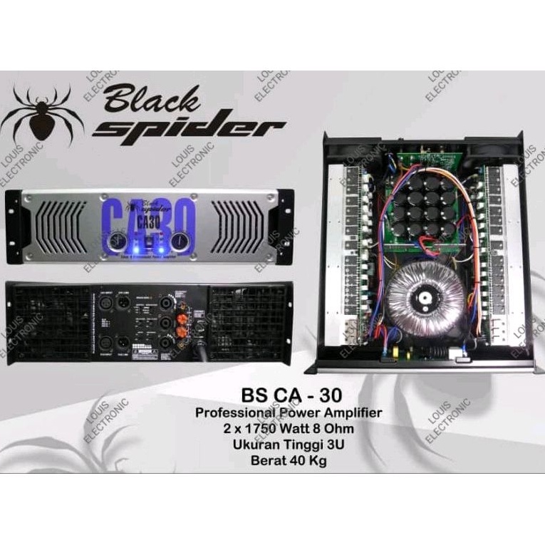 Professional Power Amplifier BLACK SPIDER BS CA30 CA-30 CA 30 ORIGINAL